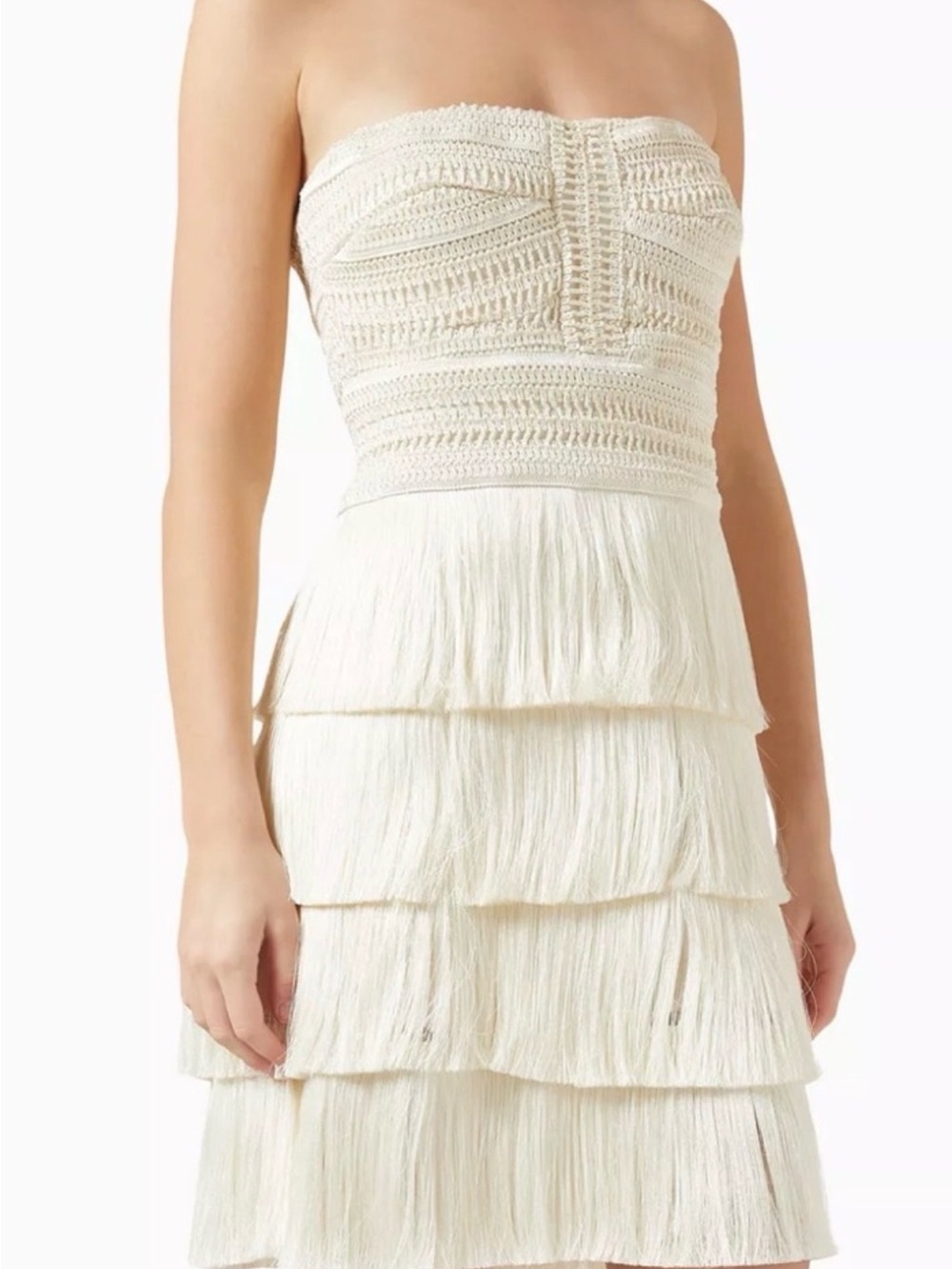 PatBO Strapless Fringe Dress NWT